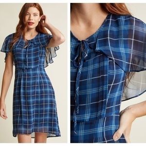 ModCloth Sold-out Chiffon A-Line Cape Dress NWT